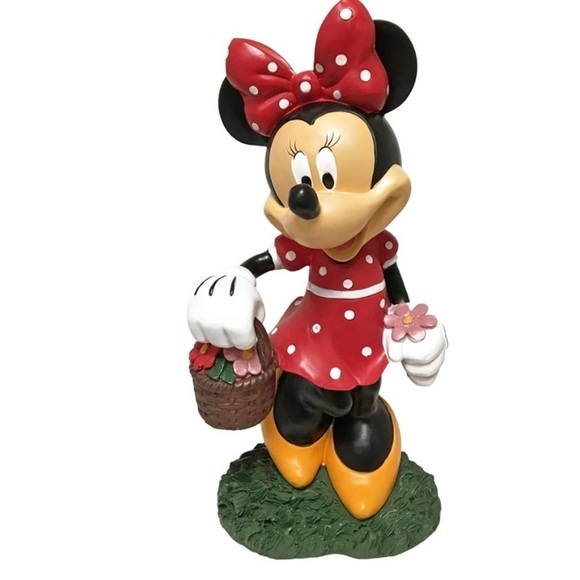 Disney Minnie Mouse Lawn Statue Resin Garden Red Polka Dot Decor BIG FIG - Picture 1 of 7